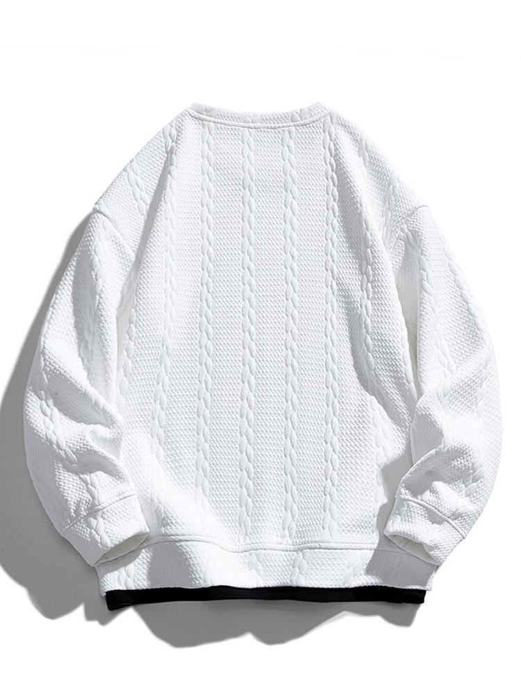 Heren Gestructureerde Jacquard Sweatshirt - Relaxed Fit