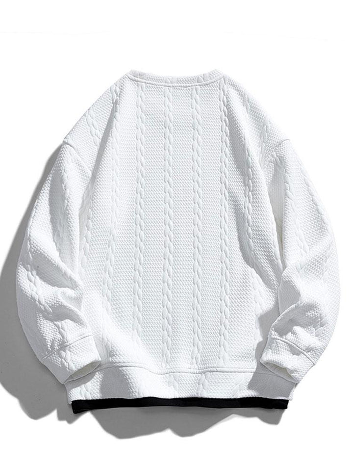 Heren Gestructureerde Jacquard Sweatshirt - Relaxed Fit