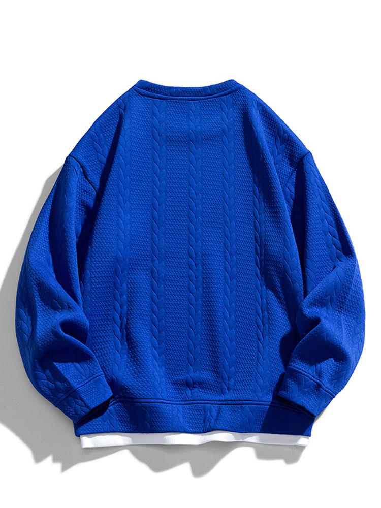 Heren Gestructureerde Jacquard Sweatshirt - Relaxed Fit