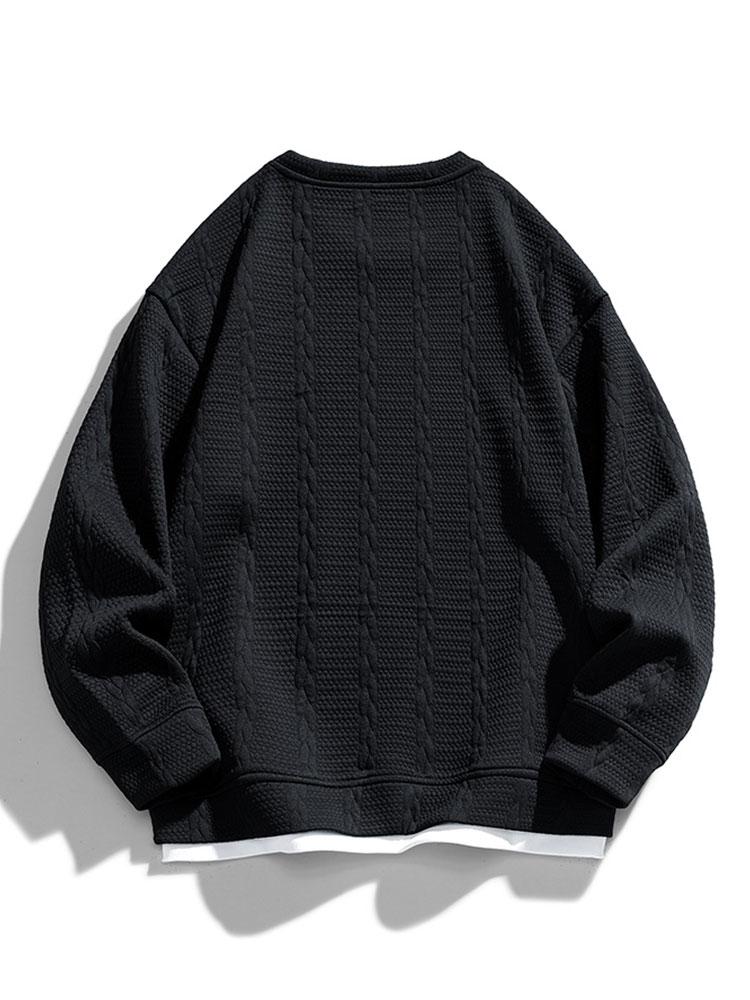 Heren Gestructureerde Jacquard Sweatshirt - Relaxed Fit