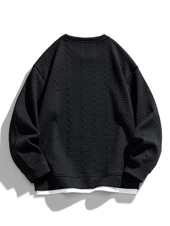 Heren Gestructureerde Jacquard Sweatshirt - Relaxed Fit