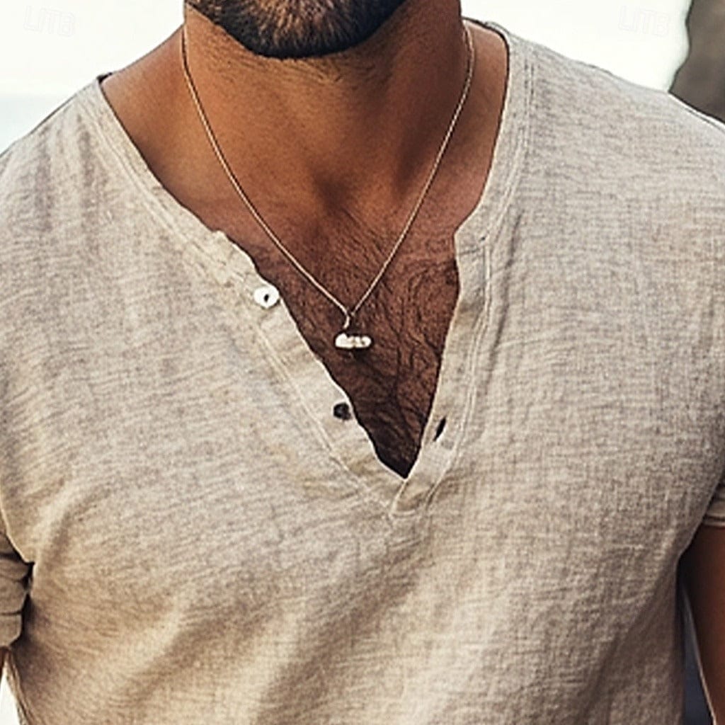 Heren Henley-shirt zomer - Casual basic