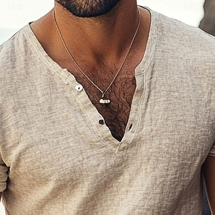 Heren Henley-shirt zomer - Casual basic