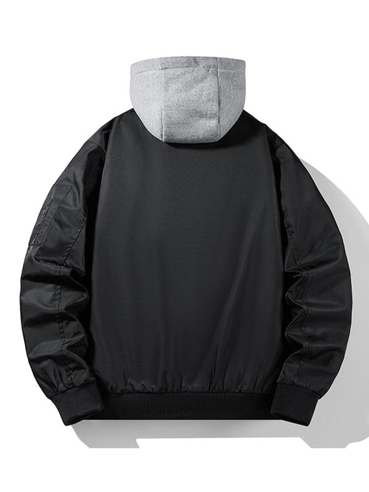 Heren Hooded Bomber Jacket Contrast Lining - Regular Fit