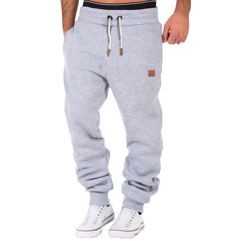 Heren Joggingbroek Slim Tapered - Elastische Taille - Lichtgrijs