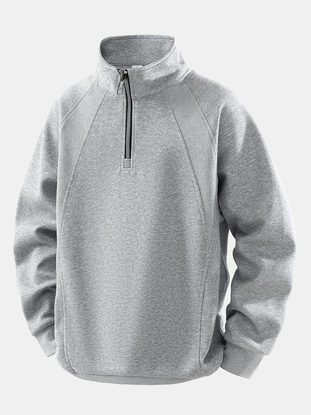 Heren Katoen Blend Quarter Zip Sweatshirt in grijs, Relaxed Fit