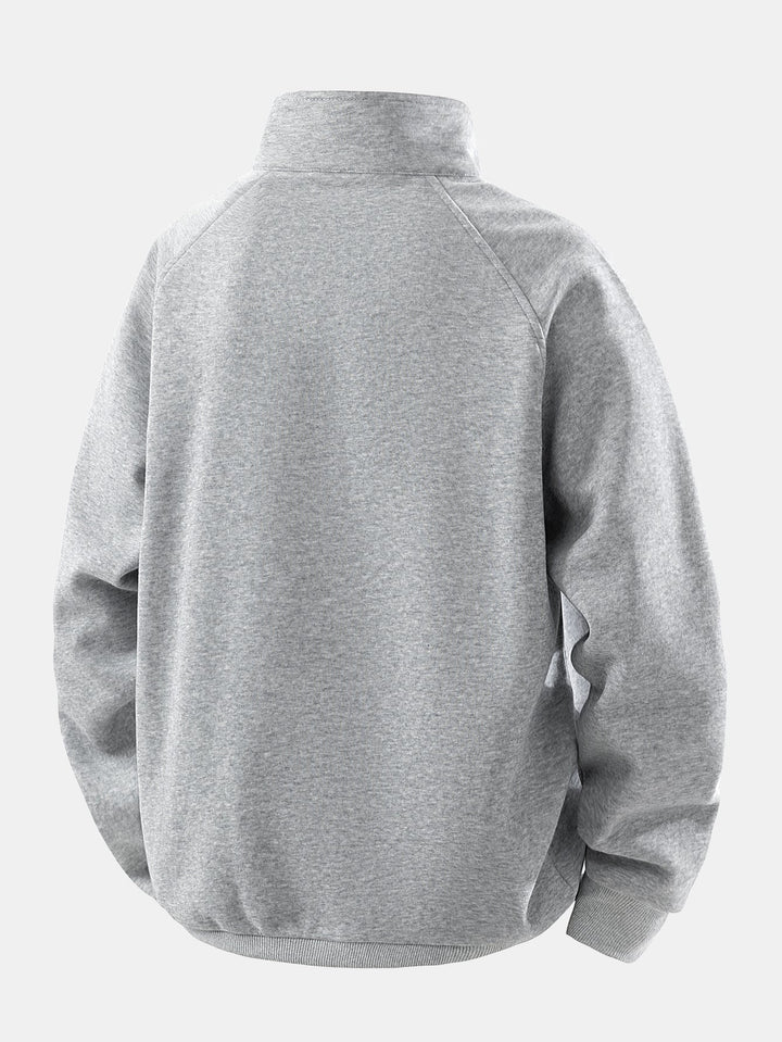 Heren Katoen Blend Quarter Zip Sweatshirt - Relaxed Fit