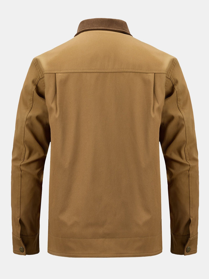 Heren katoenen ritsjack met corduroy kraag - Klassieke werkstijl