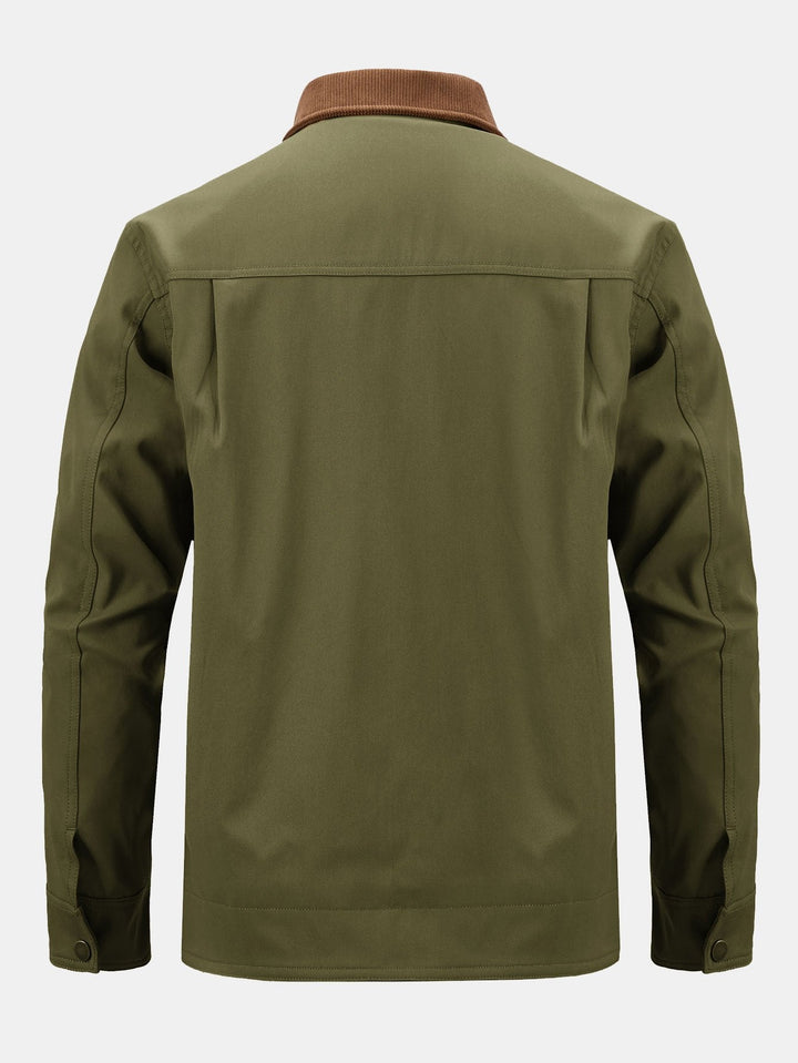 Heren katoenen ritsjack met corduroy kraag - Klassieke werkstijl
