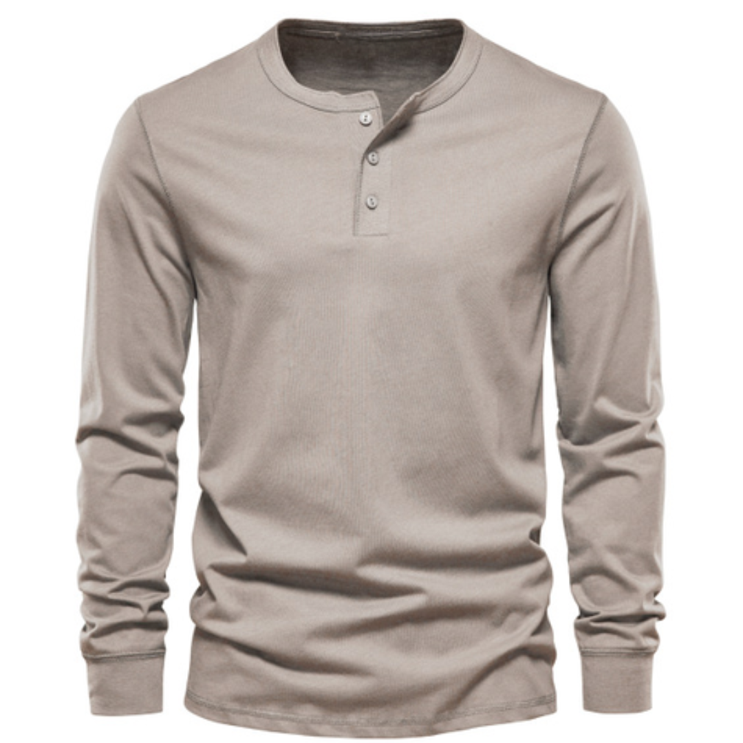 Heren Klassiek Overhemd Lange Mouwen - Elegant Comfort - Khaki