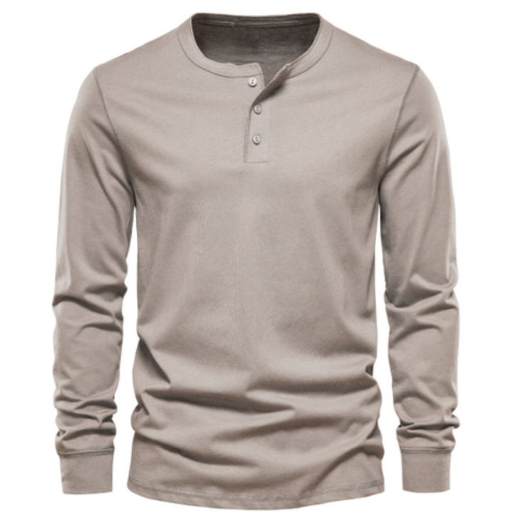 Heren Klassiek Overhemd Lange Mouwen - Elegant Comfort - Khaki