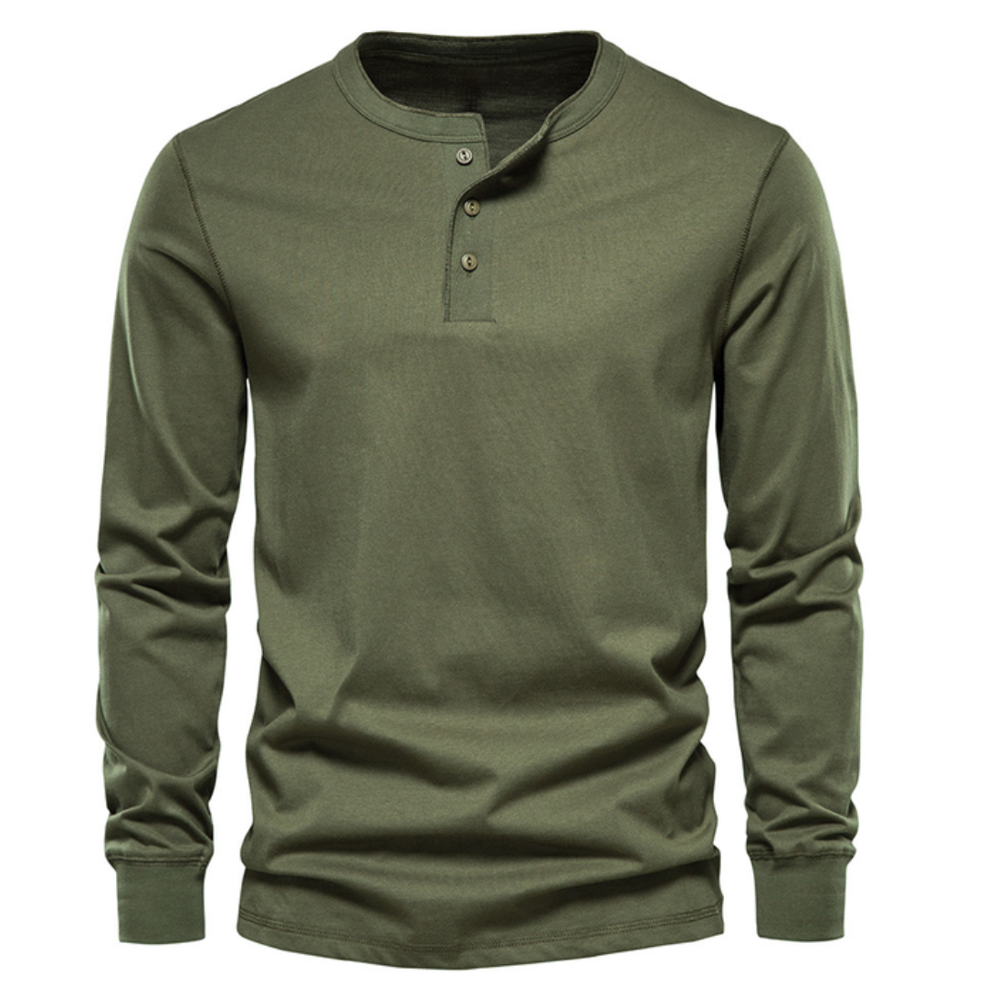 Heren Klassiek Overhemd Lange Mouwen - Elegant Comfort - Legergroen