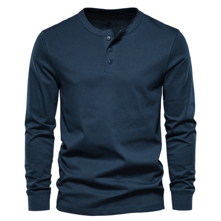 Heren Klassiek Overhemd Lange Mouwen - Elegant Comfort - Marineblauw