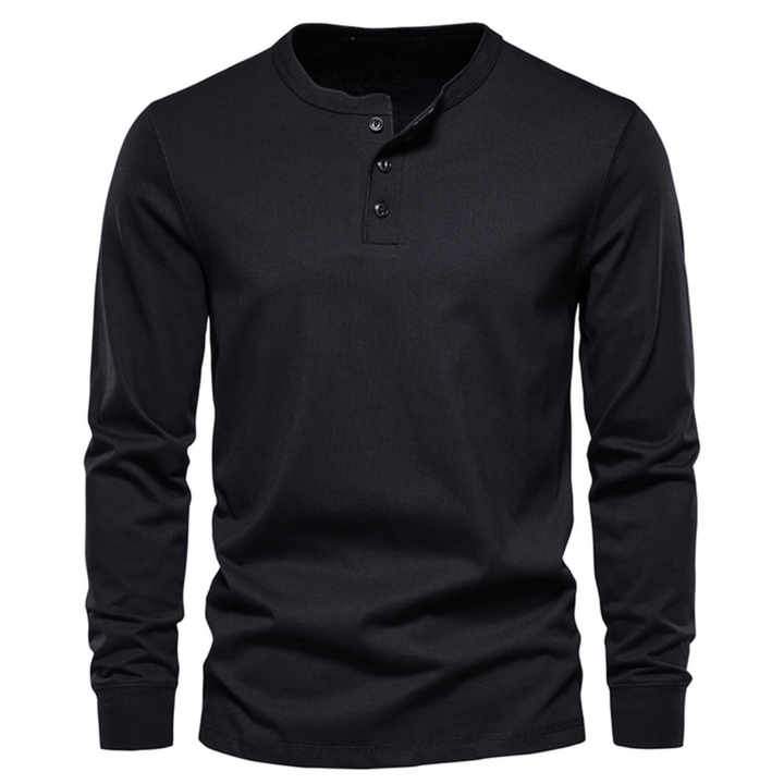 Heren Klassiek Overhemd Lange Mouwen - Elegant Comfort - Zwart