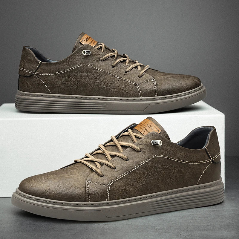 Heren Klassieke Comfortabele Sneakers - Dagelijks Draagcomfort - Bruin