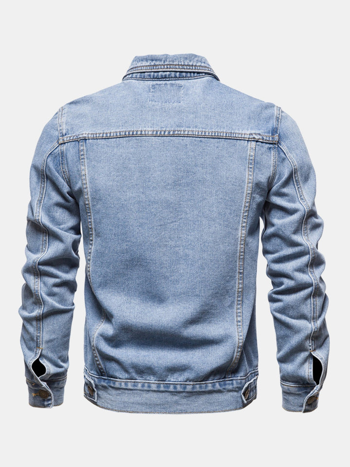 Heren Klassieke Gewassen Denim Trucker Jacket - Regular Fit