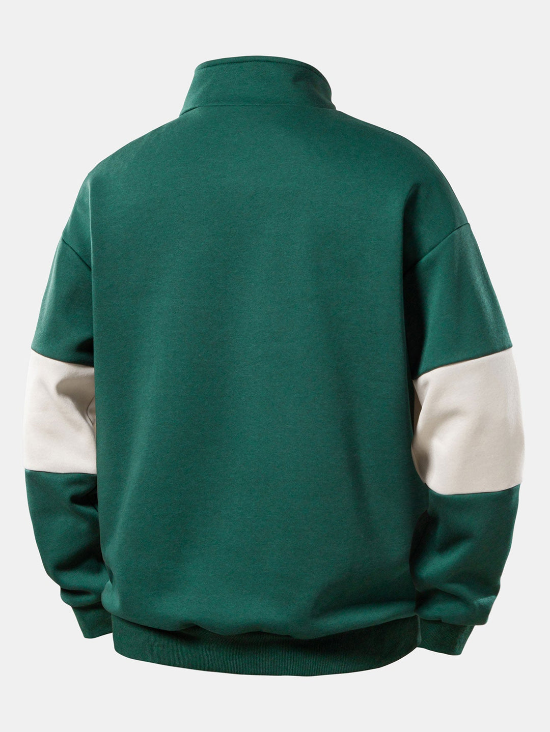 Heren Kleurblok Sweatshirt met Ritssluiting - Relaxed Fit