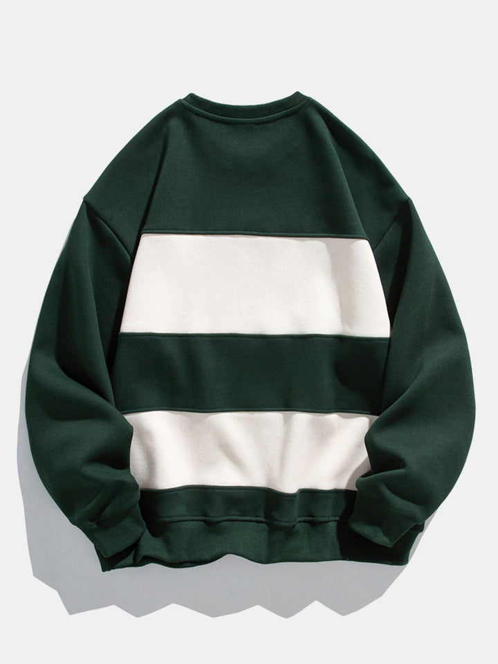 Heren Kleurvlak Crew Neck Sweatshirt - Relaxed Fit