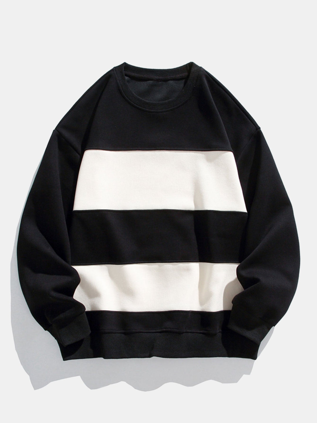 Heren Kleurvlak Crew Neck Sweatshirt in zwart, Relaxed Fit