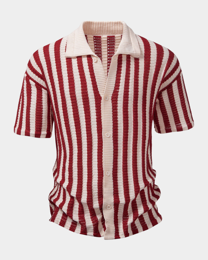 Heren Korte Mouw Overhemd - Casual Comfort - Rood