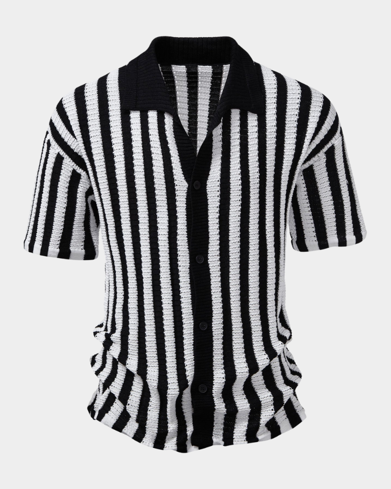 Heren Korte Mouw Overhemd - Casual Comfort - Zwart