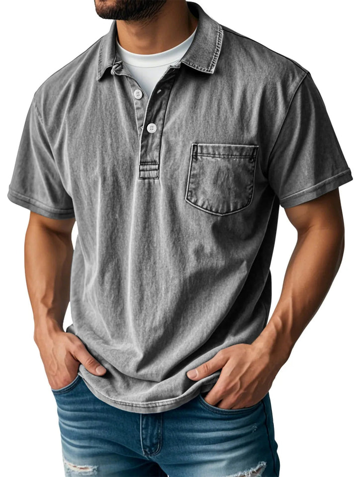 Heren Korte Mouw Poloshirt - Klassieke Stijl - Grijs