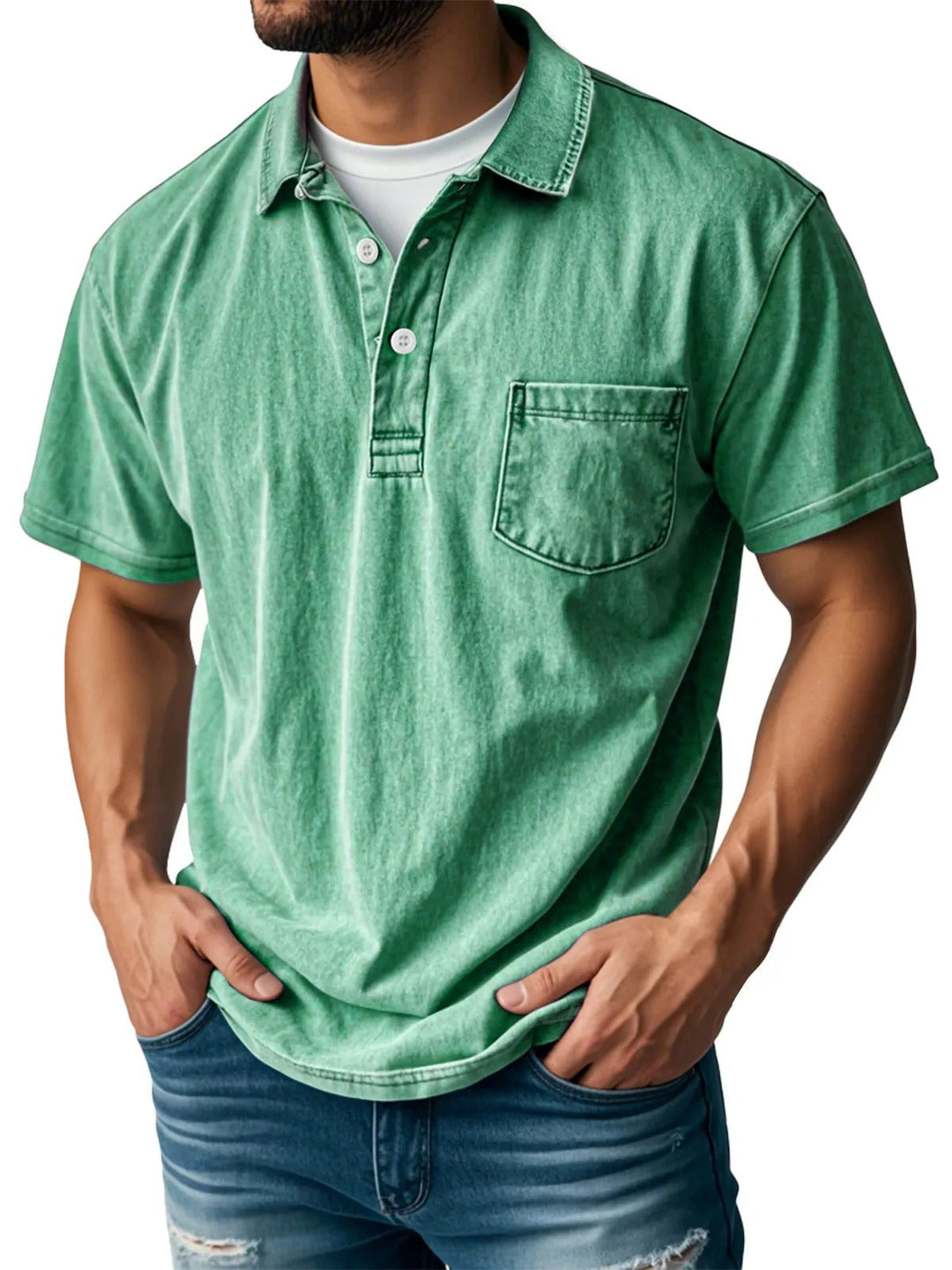 Heren Korte Mouw Poloshirt - Klassieke Stijl - Groen