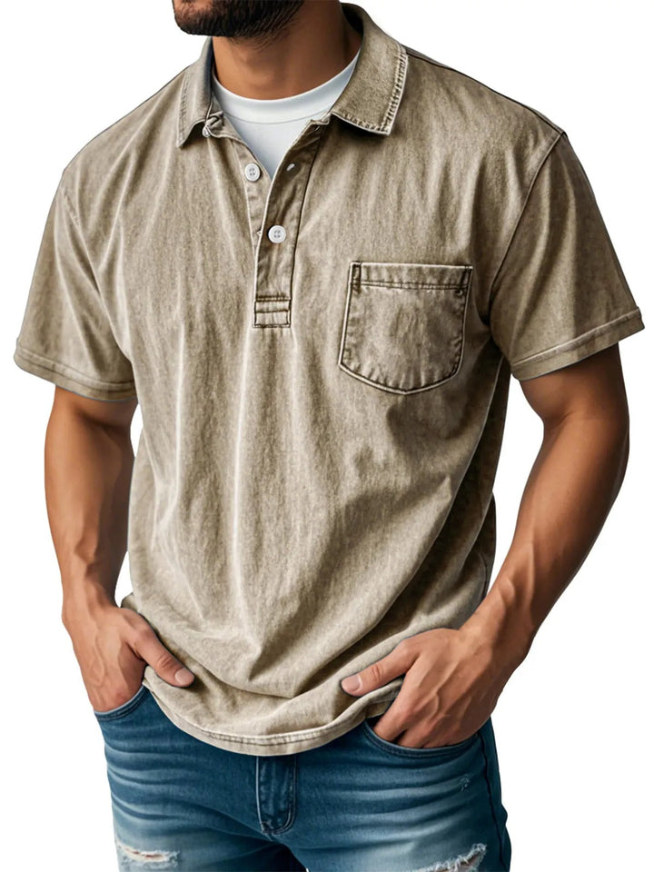 Heren Korte Mouw Poloshirt - Klassieke Stijl - Khaki