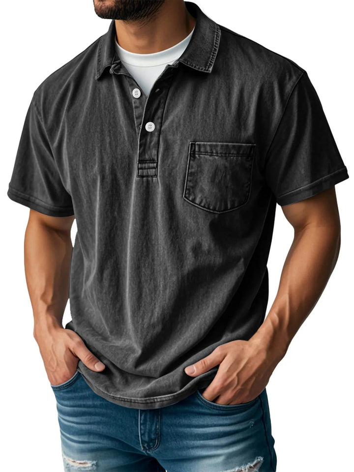Heren Korte Mouw Poloshirt - Klassieke Stijl - Zwart