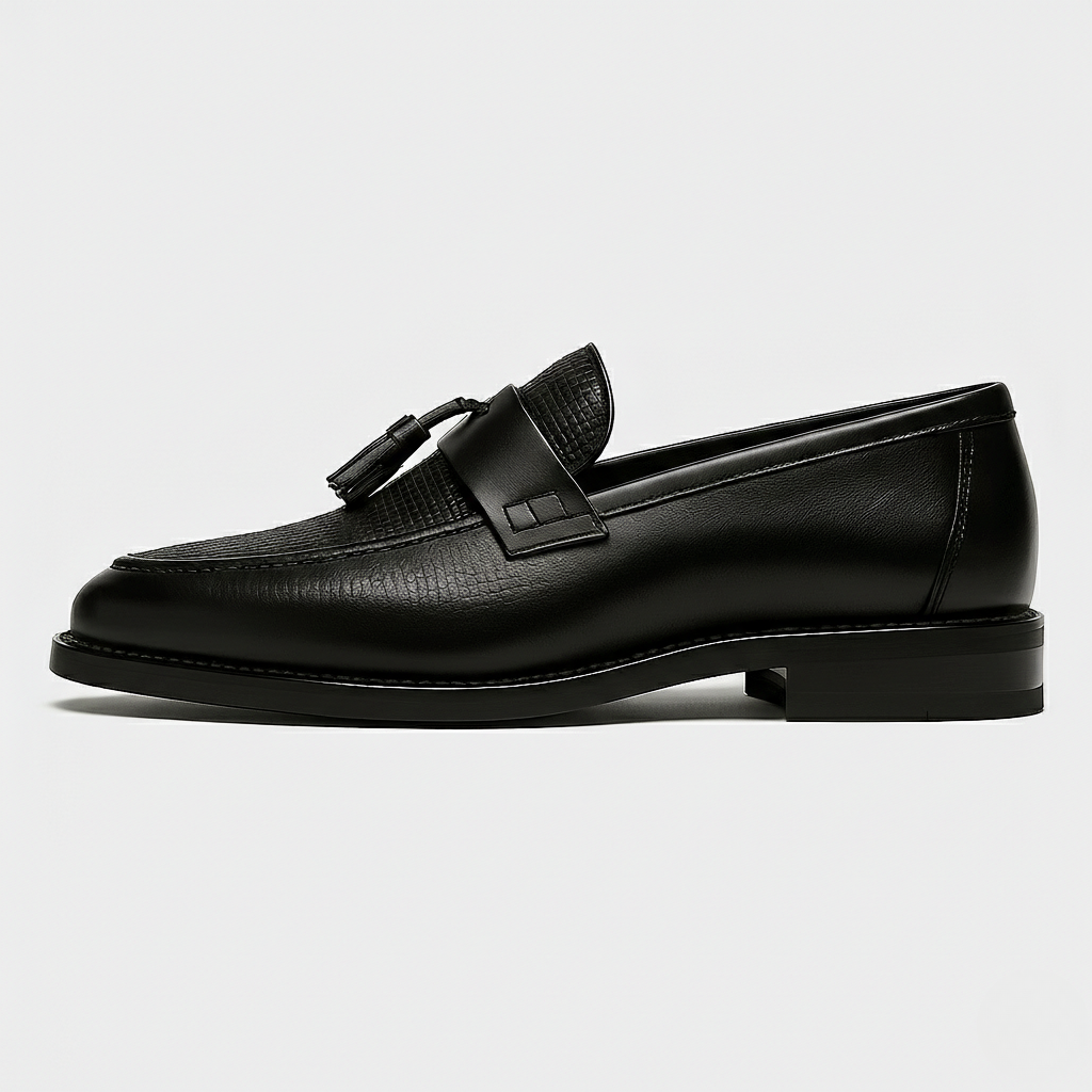 Heren Leren Loafer met Kwastjes - Klassieke Saddle Stijl