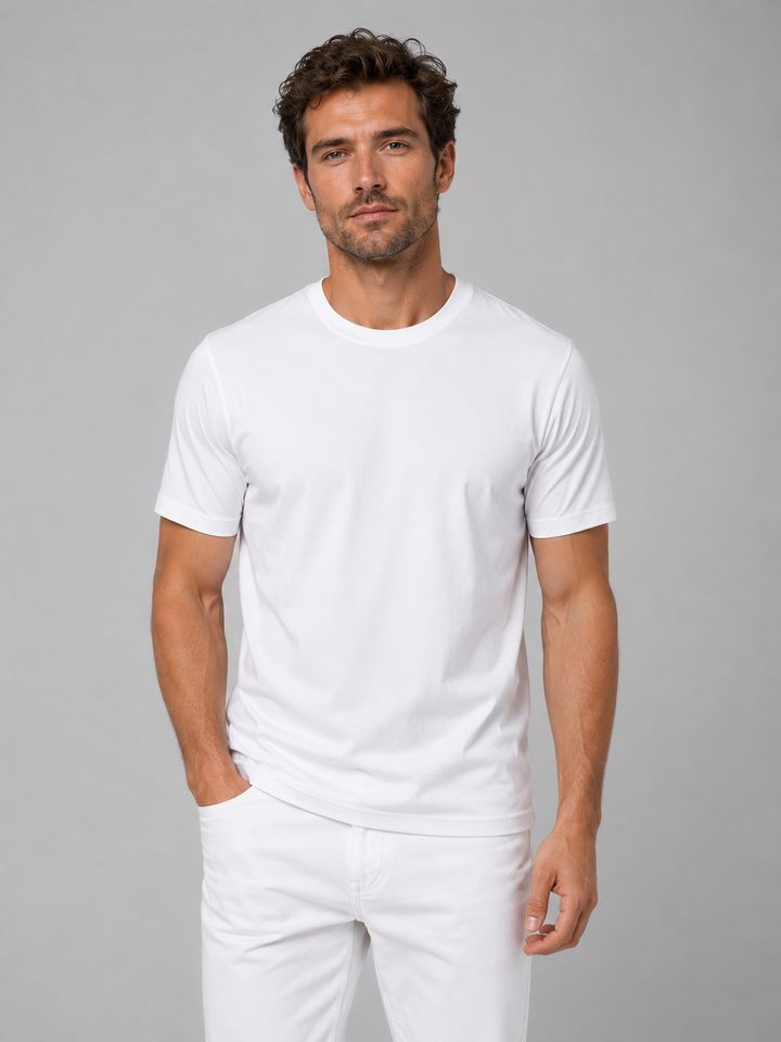 Heren Lichte Ademende T-Shirt - Klassiek Comfort - Wit