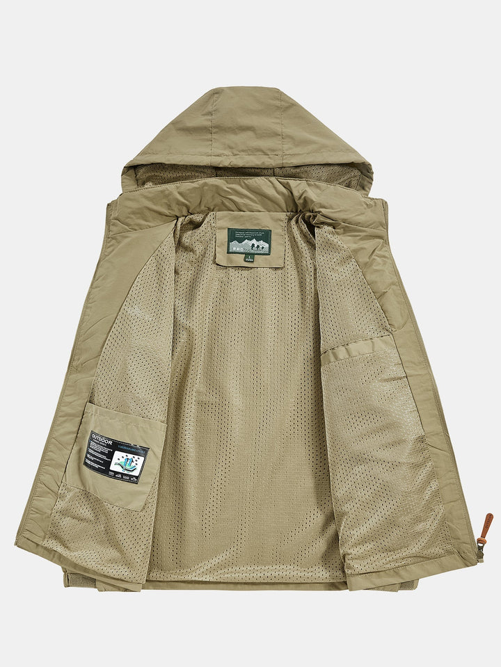 Heren Lichte Nylon Windbreaker met Afneembare Kap - Casual Fit