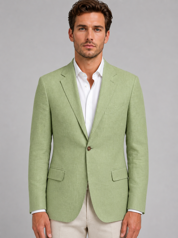 Heren Linnen Look Zomerblazer - Tailored Fit