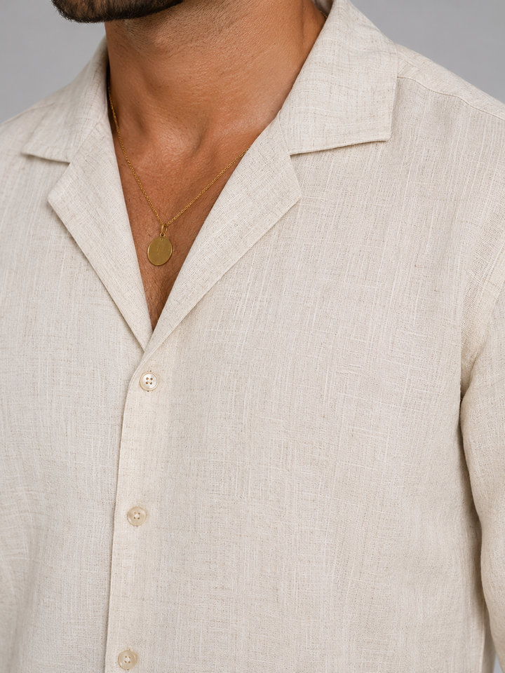 Heren linnen set - Overhemd en broek relaxed tailored