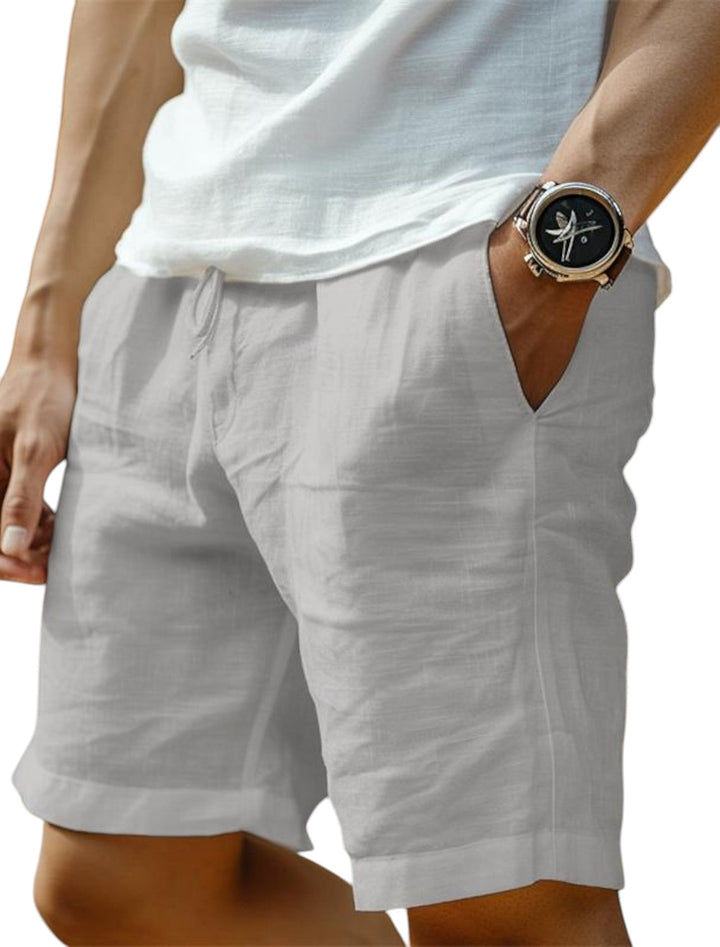 Heren linnen shorts - klassieke zomerfit - Grijs