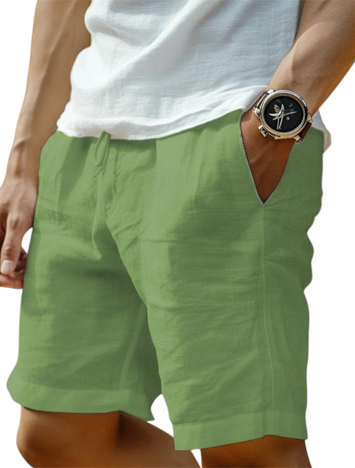 Heren linnen shorts - klassieke zomerfit - Groen