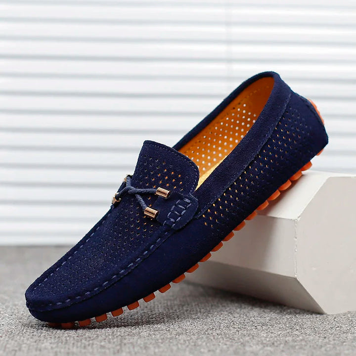 Heren Loafers met Perforatie - Slip-On Klassiek - Blauw