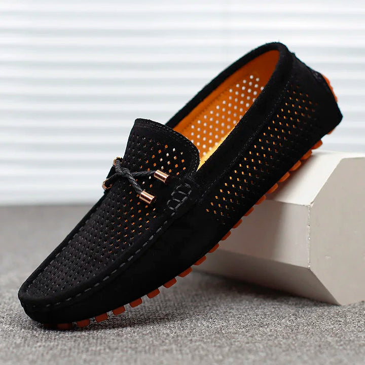 Heren Loafers met Perforatie - Slip-On Klassiek - Zwart