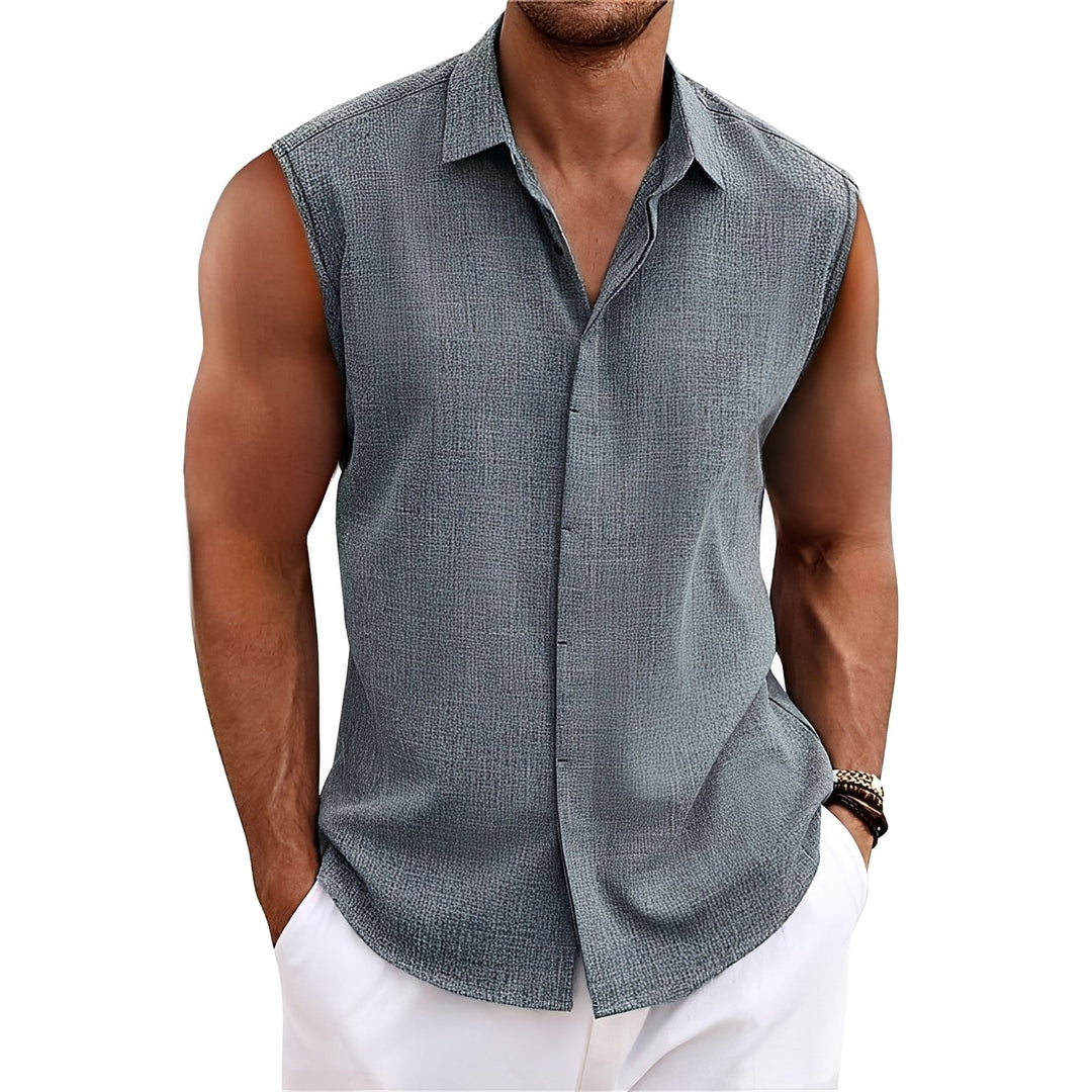 Heren Mouwloos Comfort Top - Klassieke Casual Fit - Grijs