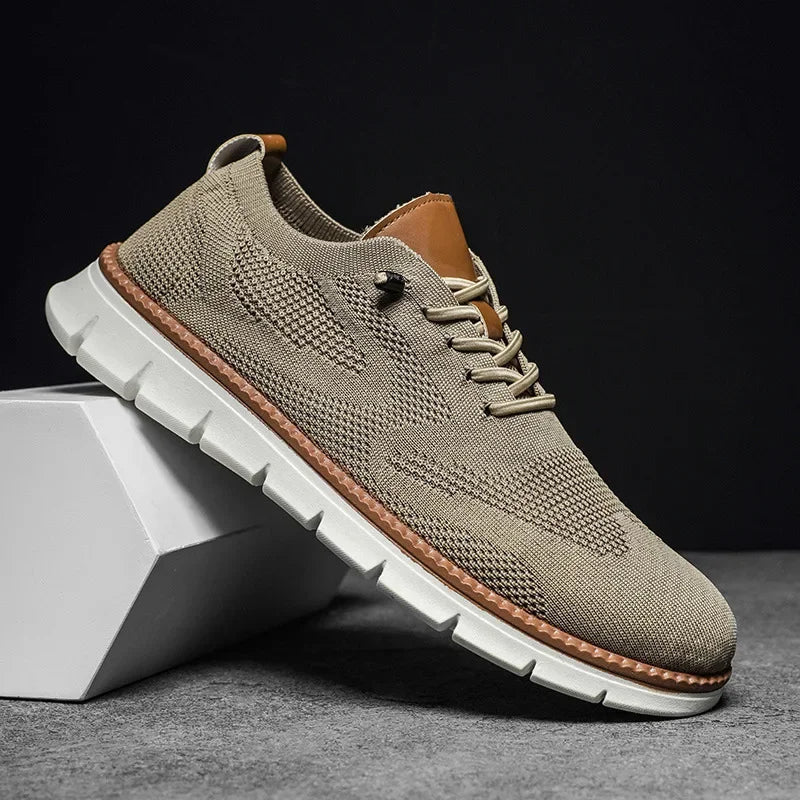 Heren Orthopedische Sneakers met Veters - Comfort Dagelijks - Beige