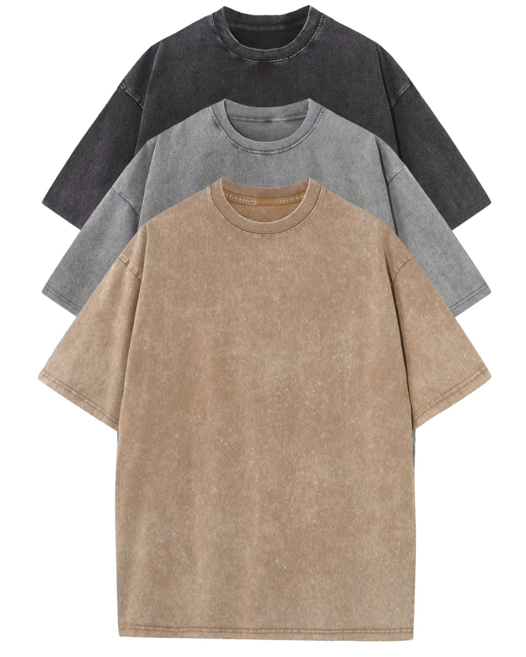 Heren Oversized Katoenen Basis T-Shirt Set 3-Pack