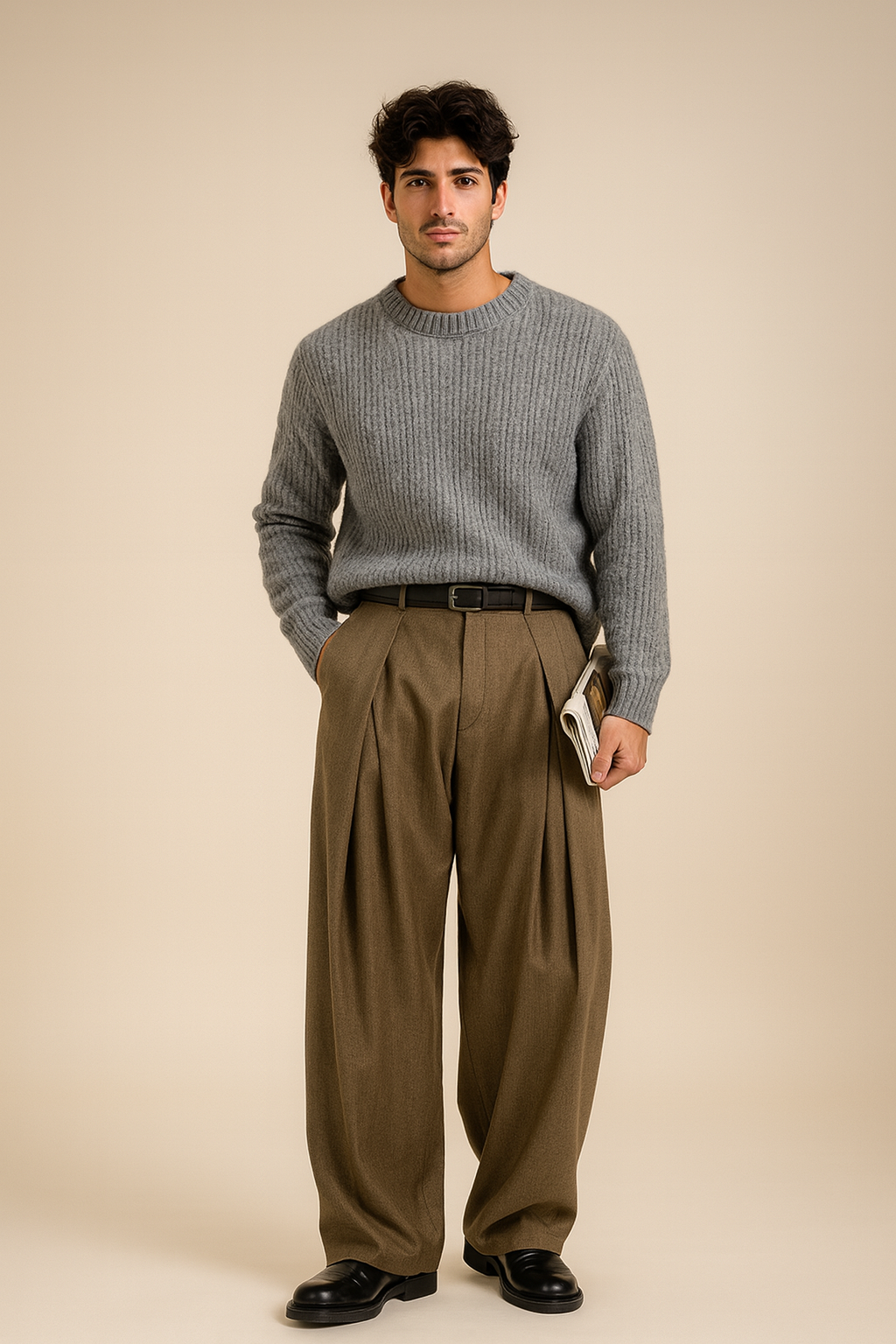 Heren Plissé Pantalon Hoge Taille - Elegant Klassiek
