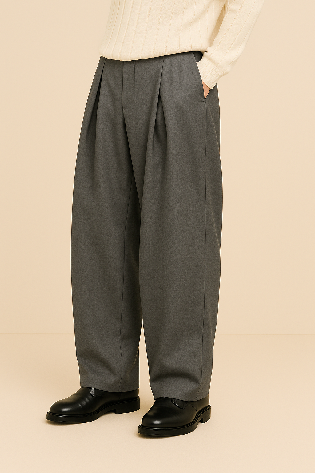Heren Plissé Pantalon Hoge Taille - Elegant Klassiek
