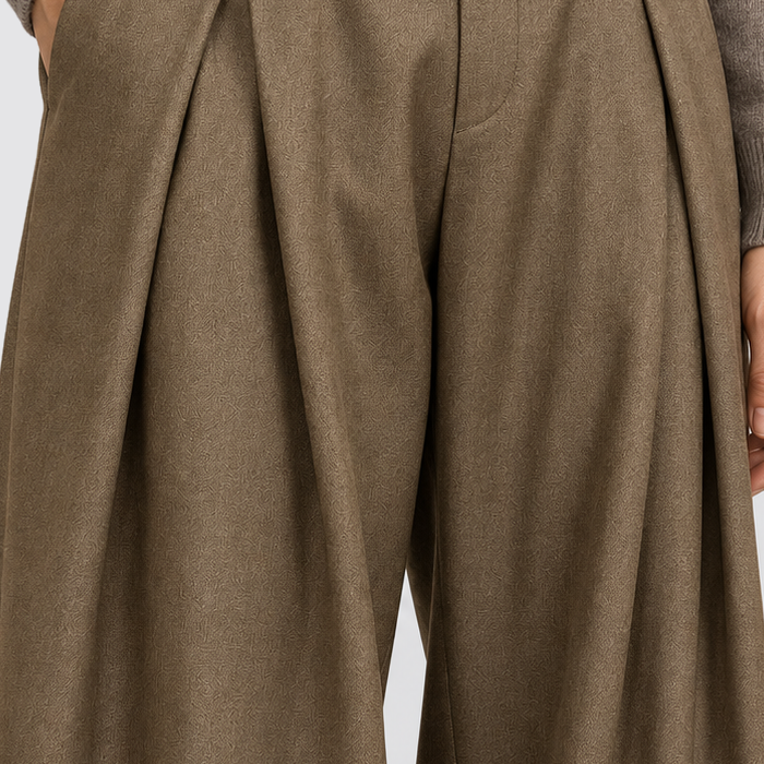 Heren Plissé Wijde Broek - Klassieke Tailored Fit