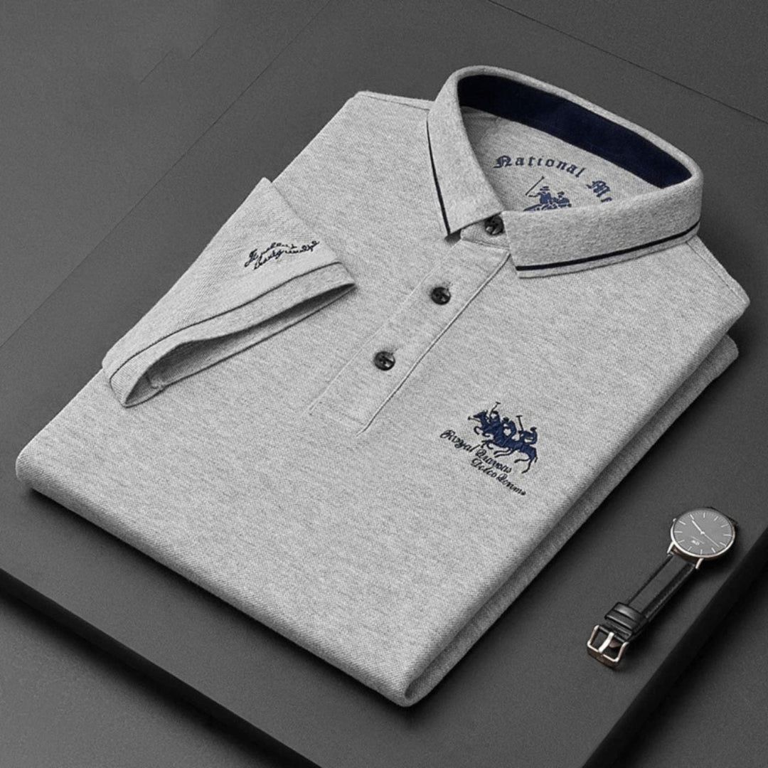 Heren Poloshirt met Knopen - Klassieke Everyday Stijl - Grijs