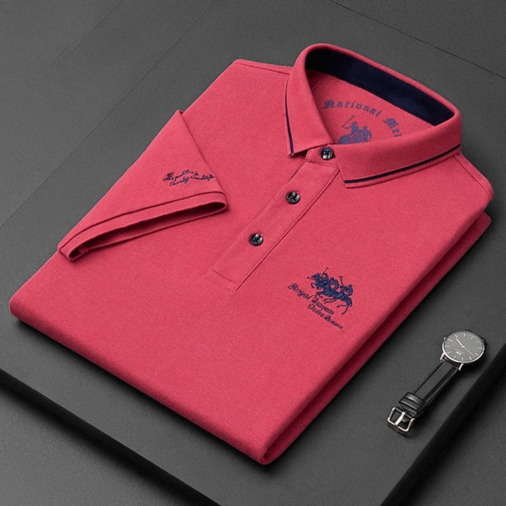 Heren Poloshirt met Knopen - Klassieke Everyday Stijl - Rood