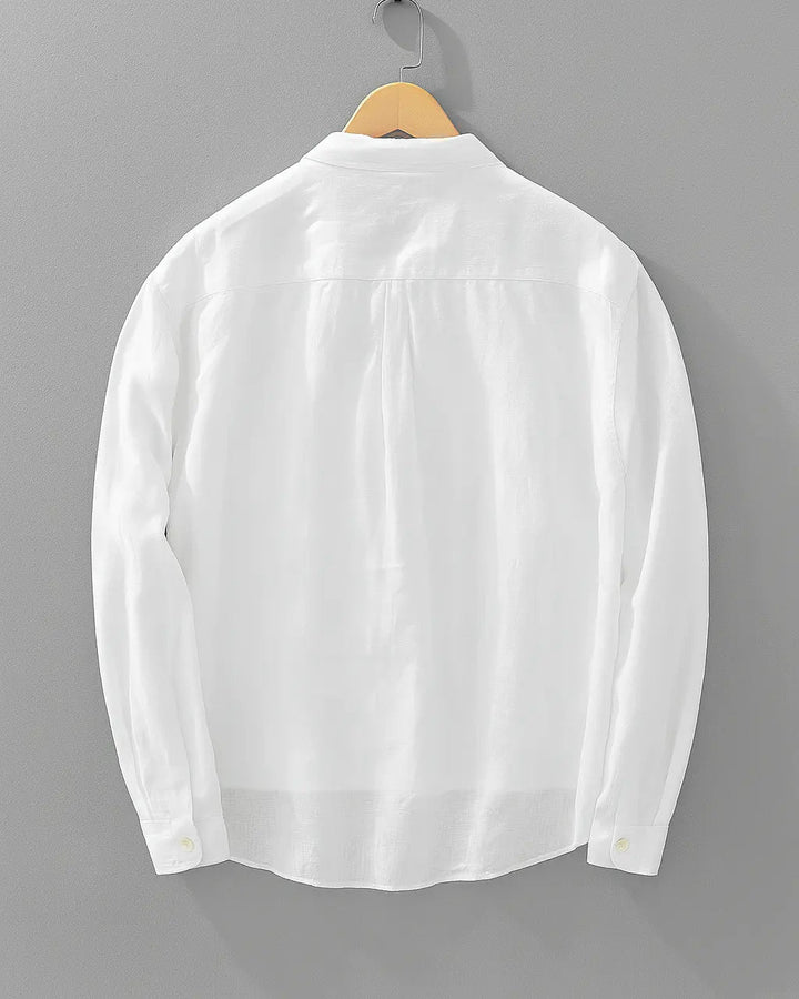 Heren Popover Shirt Katoen Linnen Mix - Relaxed Fit