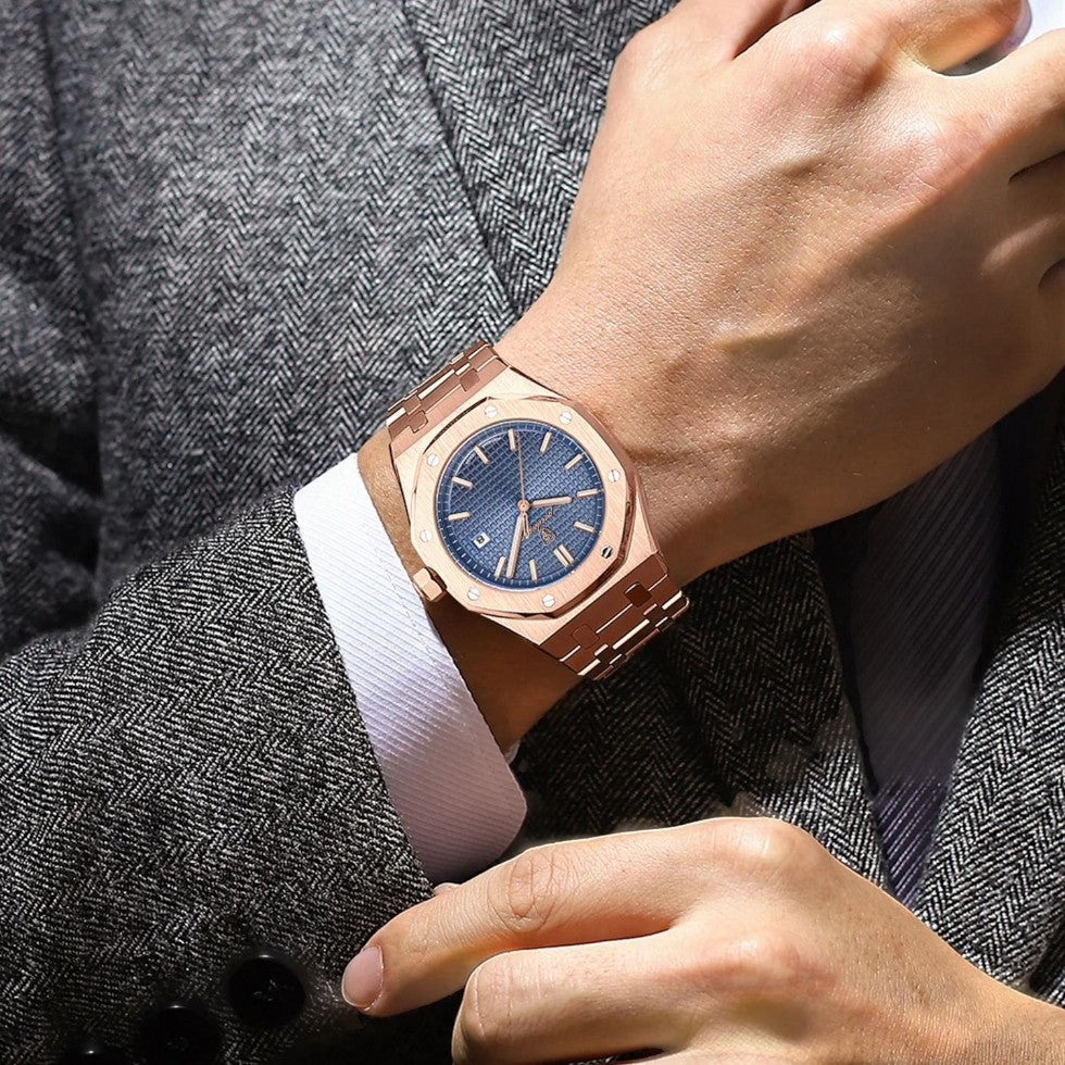 Heren Quartz Horloge Edelstaal - Klassiek Design met Datum