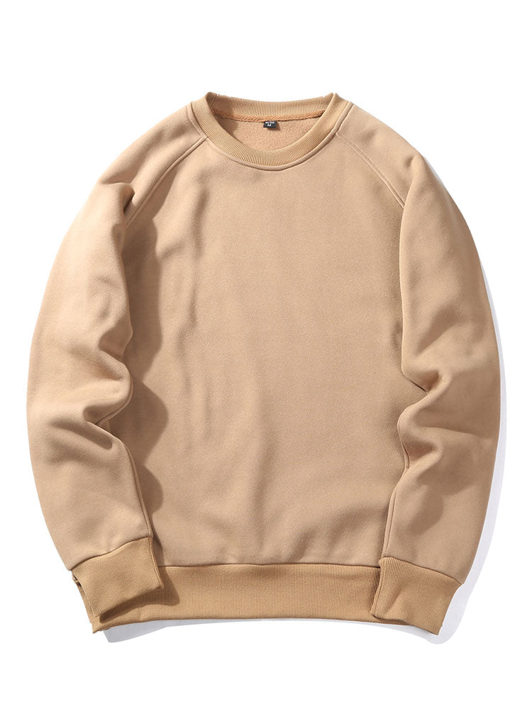 Heren Raglan Sweatshirt Crew Neck in beige, Relaxed Fit Casual