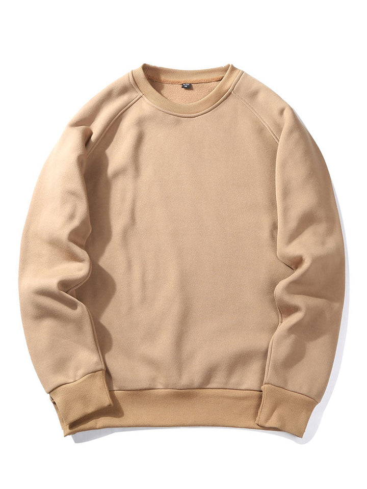 Heren Raglan Sweatshirt Crew Neck in beige, Relaxed Fit Casual